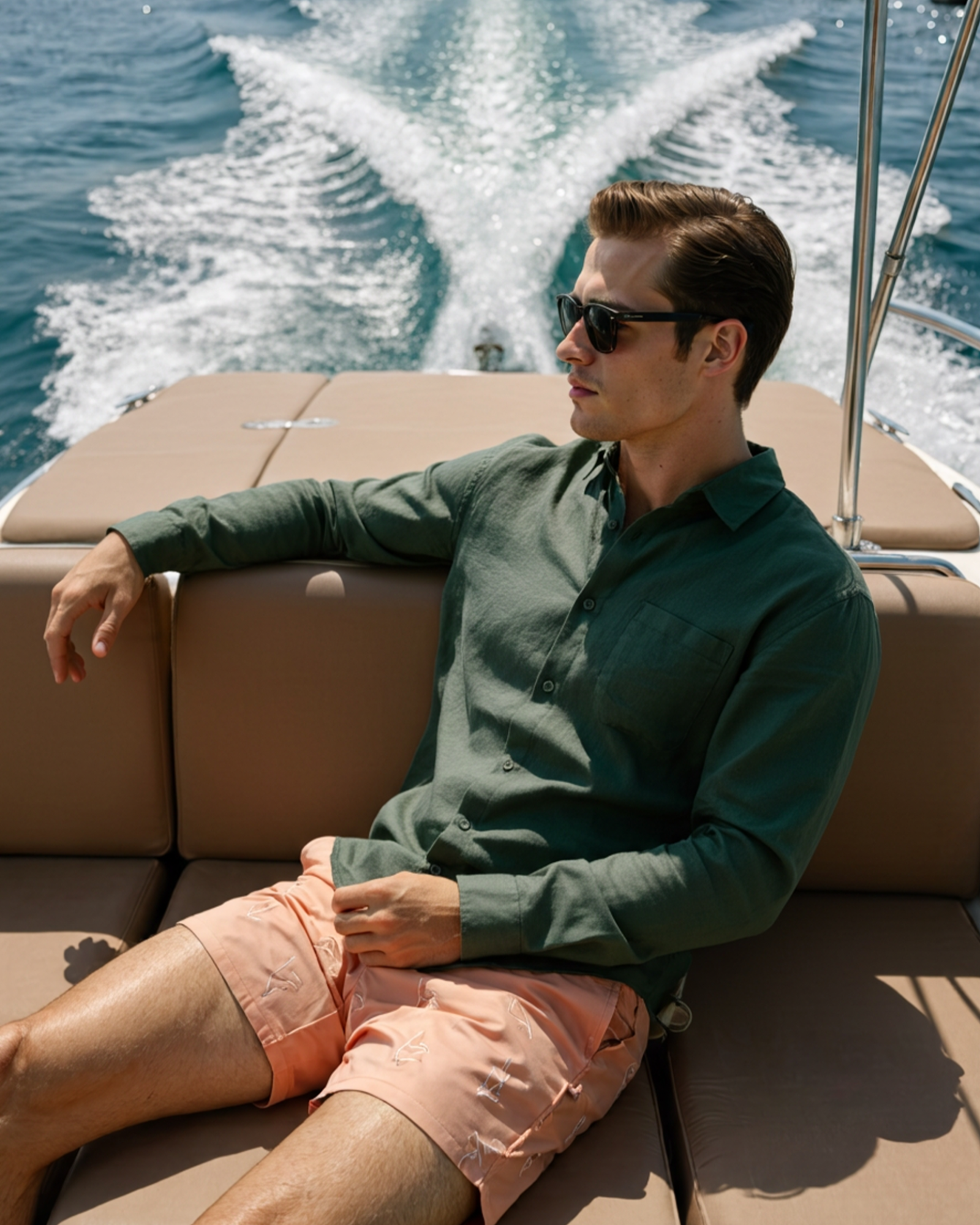 Additional view 09 of Men's Linen Linen Shirt in an available colour — Ardovena Amalfi