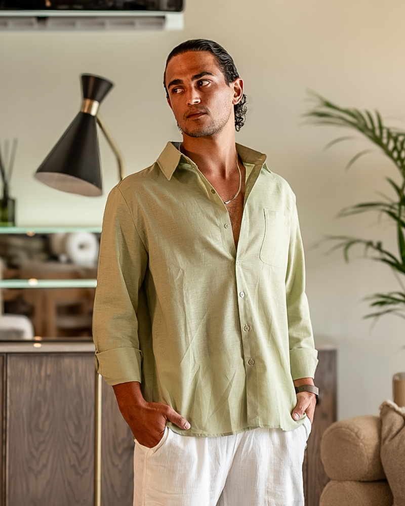 Additional view 15 of Men's Linen Linen Shirt in an available colour — Ardovena Amalfi