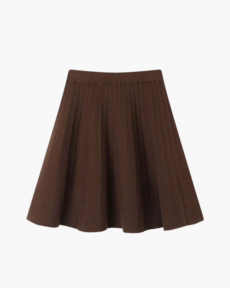 Women's Knit Pleated Wool Mini Skirt in an available colour — Ardovena Amalfi, main product view