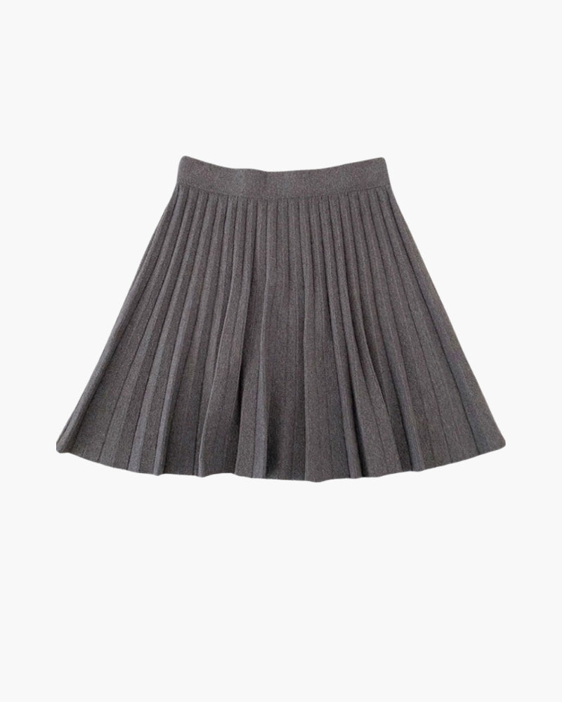 Close-up of material and construction details on women's Pleated Wool Mini Skirt — Ardovena Amalfi