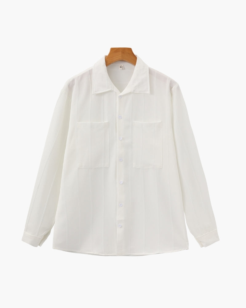 Back view of Men's Ribbed Shirt in an available colour — Ardovena Amalfi