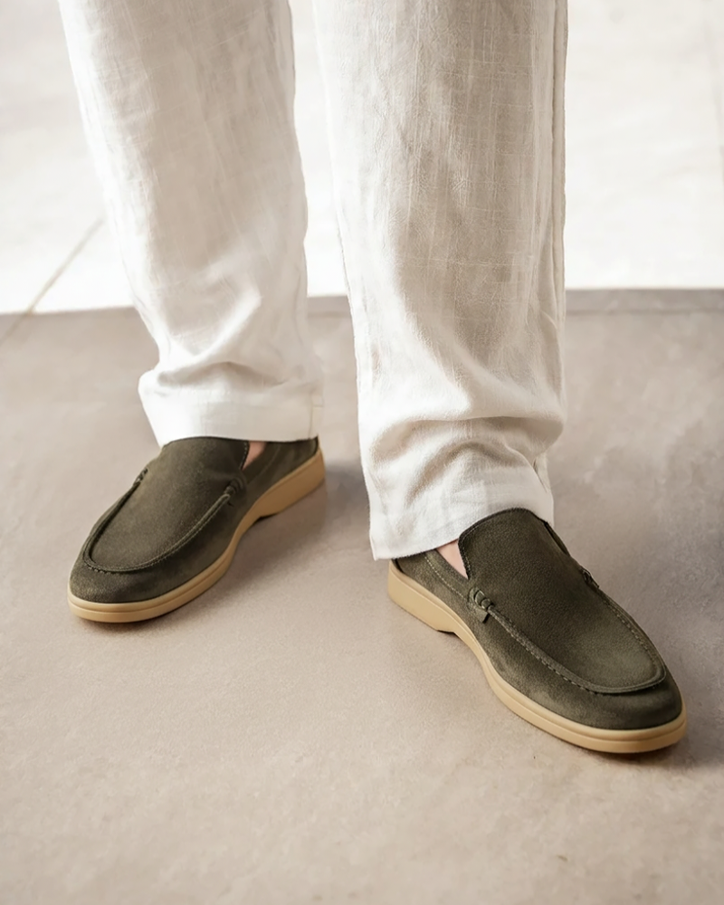 Back view of Men's Suede Suede Loafers in an available colour — Ardovena Amalfi