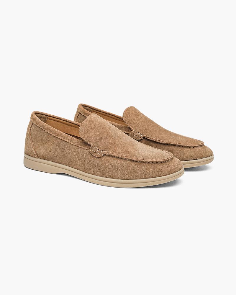 Close-up of material and construction details on men's Suede Loafers — Ardovena Amalfi