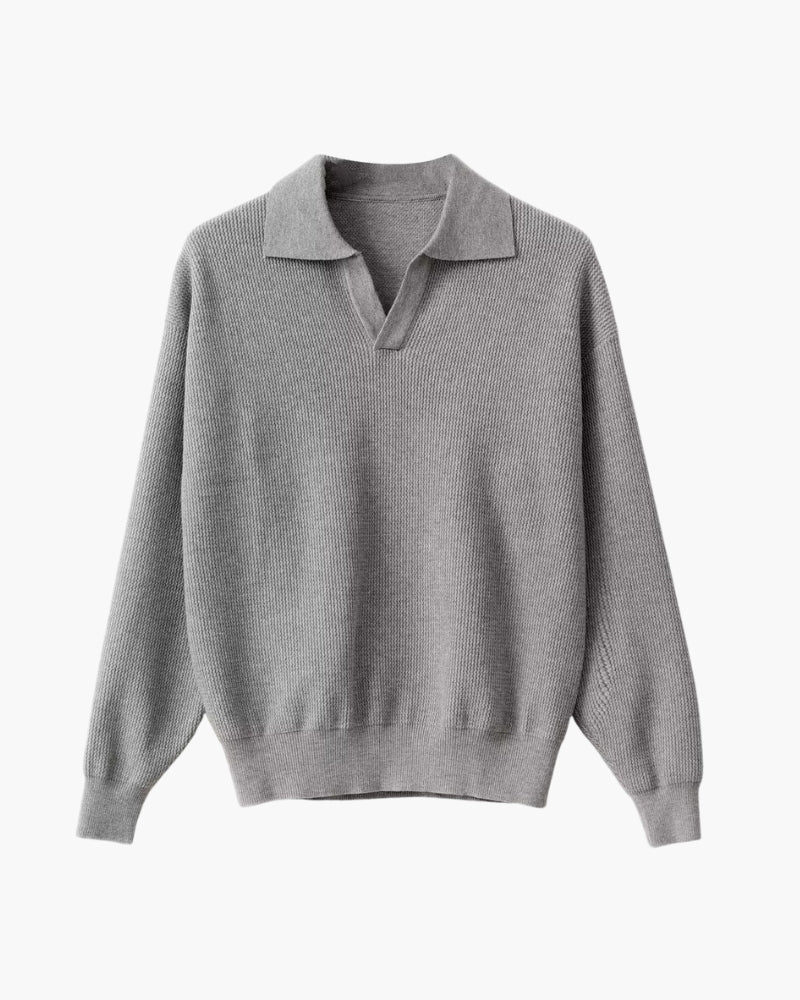 Back view of Men's Knit Textured Knit Polo in an available colour — Ardovena Amalfi