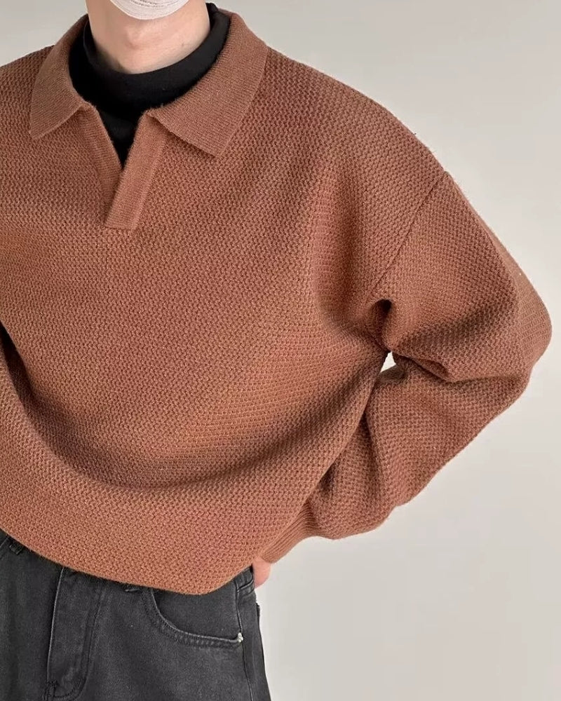Additional view 04 of Men's Knit Textured Knit Polo in an available colour — Ardovena Amalfi