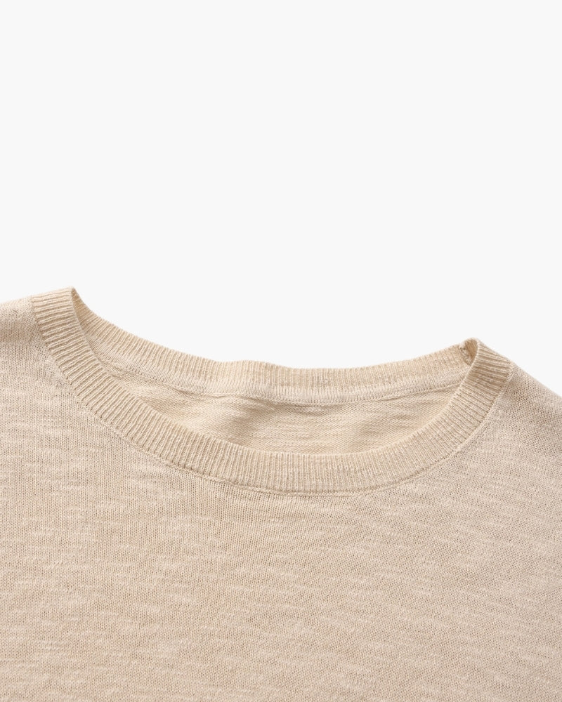 Additional view 05 of Men's Linen Cotton Crewneck in an available colour — Ardovena Bari