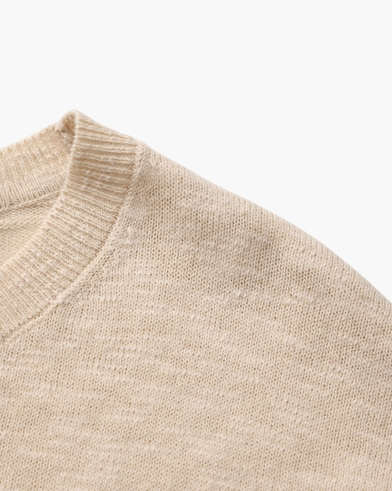 Additional view 06 of Men's Linen Cotton Crewneck in an available colour — Ardovena Bari