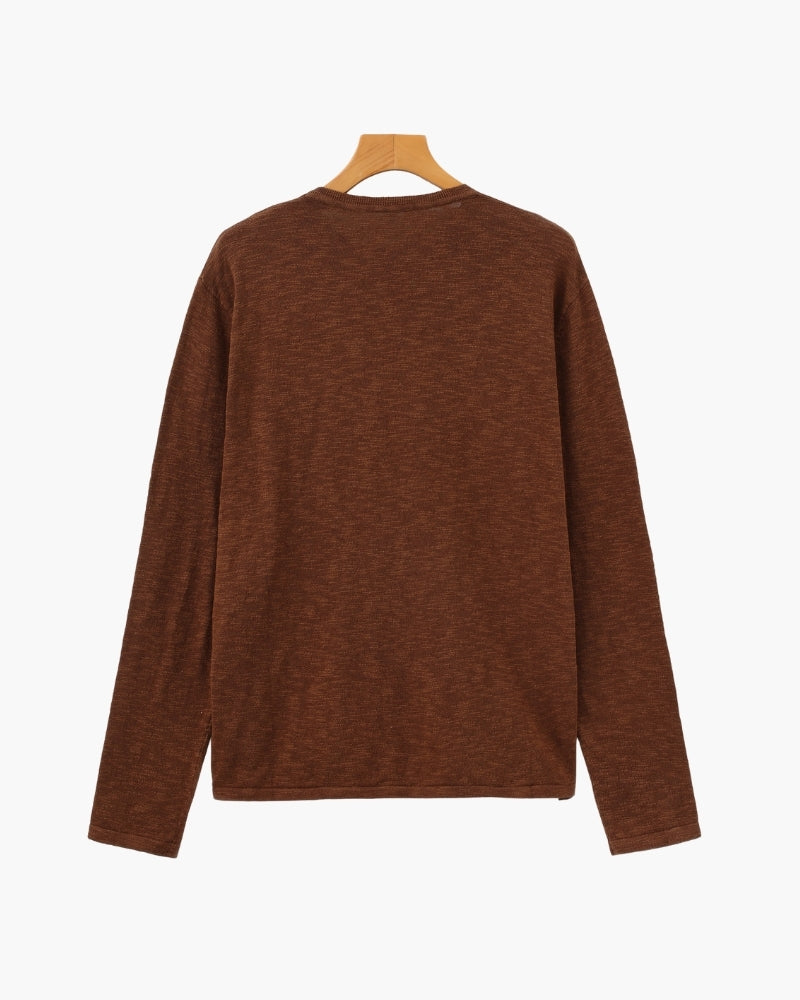 Additional view 11 of Men's Linen Cotton Crewneck in an available colour — Ardovena Bari