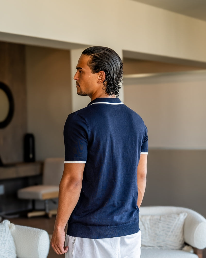 Close-up of material and construction details on men's Sailor Set — Ardovena Cádiz