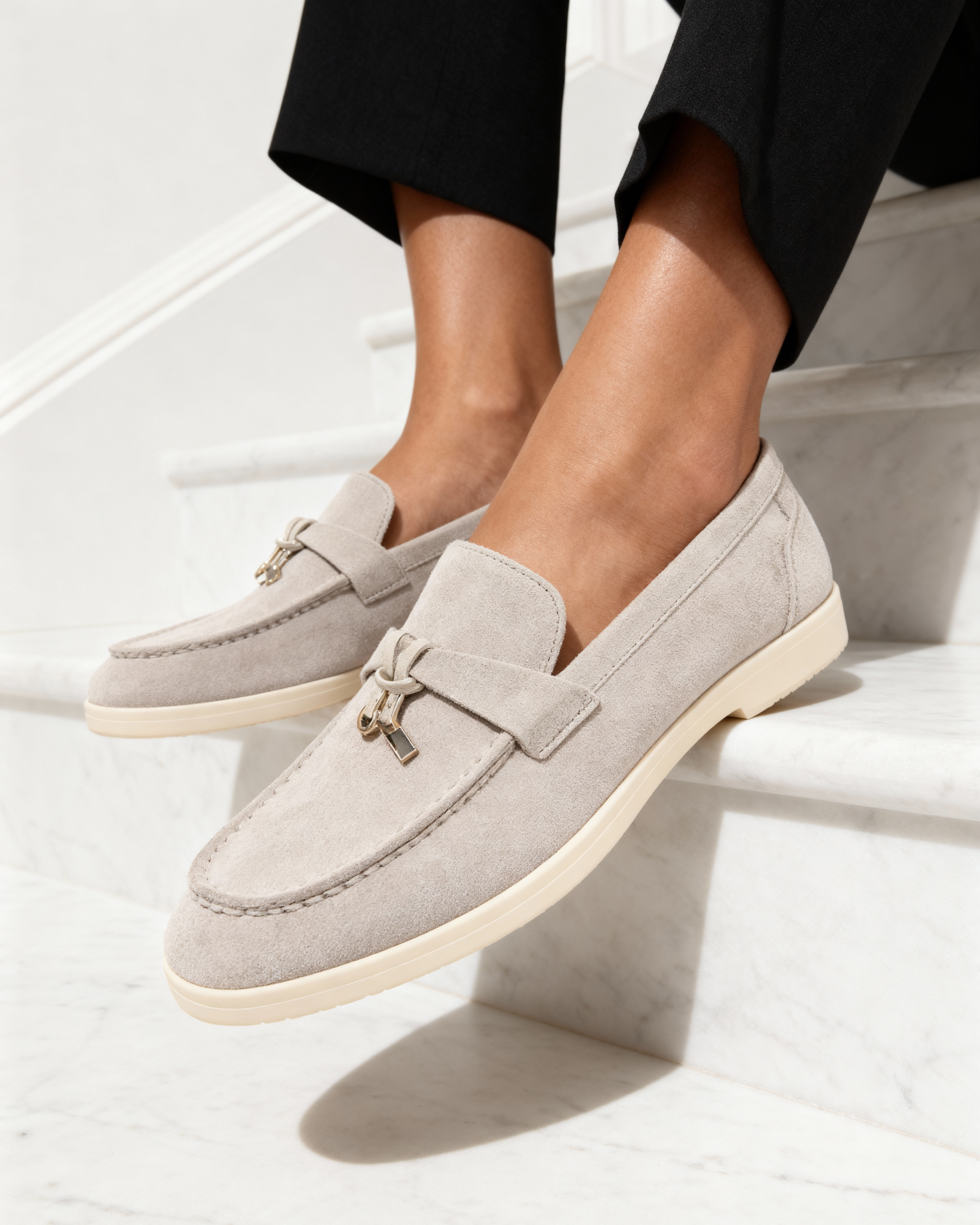 Women's Suede Suede Loafers in Beige — Ardovena Cádiz, main product view