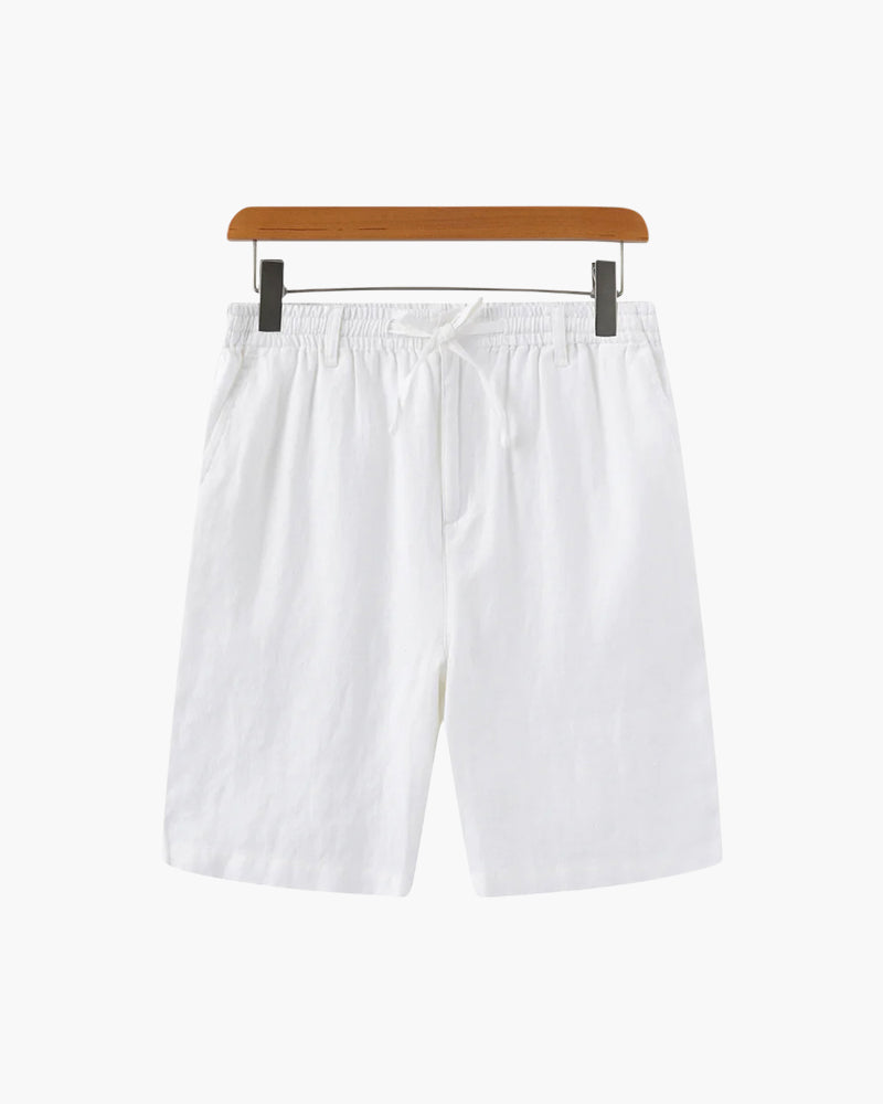 Back view of Men's Linen Linen Shorts in an available colour — Ardovena Cascais