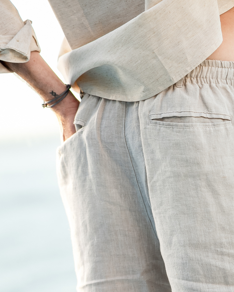 Additional view 07 of Men's Linen Linen Shorts in an available colour — Ardovena Cascais
