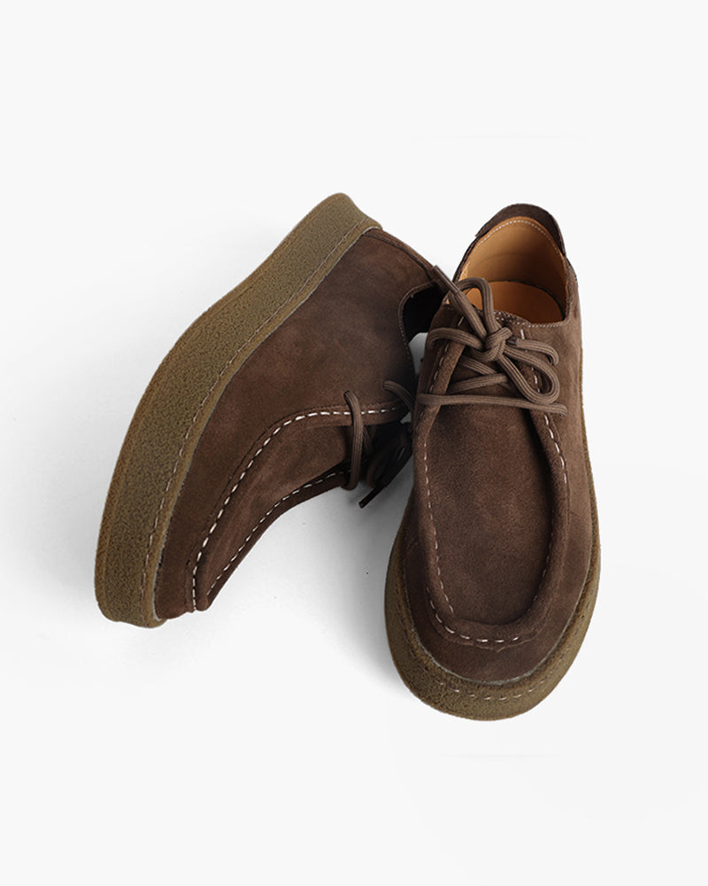 Close-up of material and construction details on men's Suede City Shoes — Ardovena Cascais