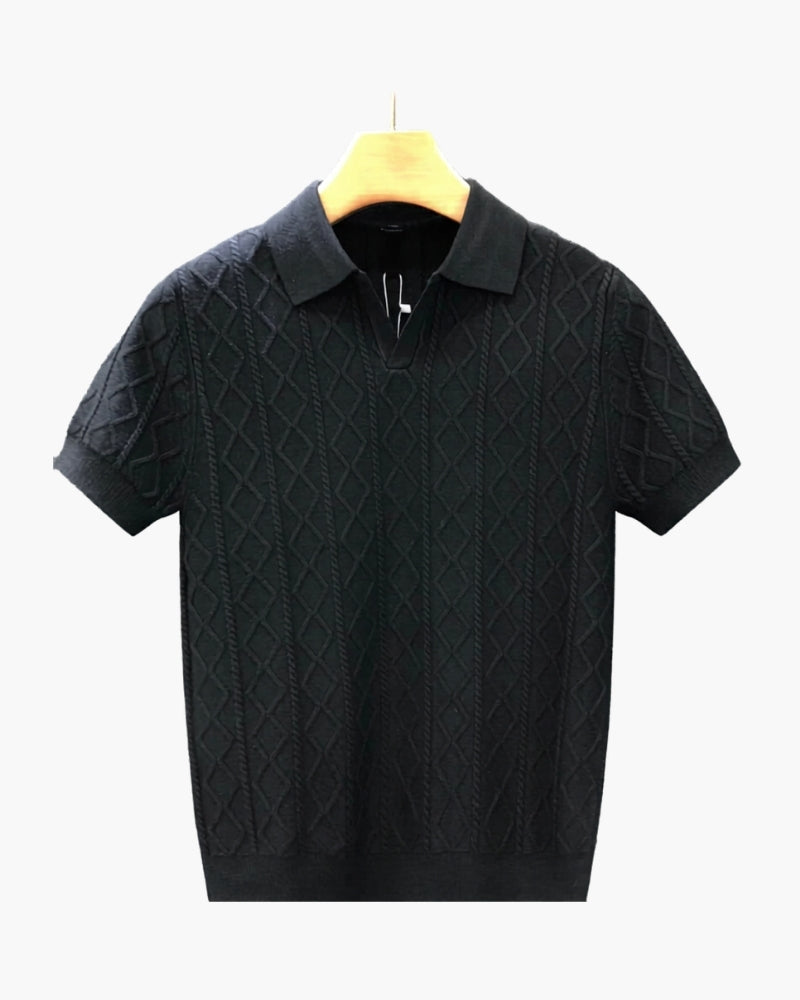 Men's Knit Textured Knit Polo in an available colour — Ardovena Cascais, main product view