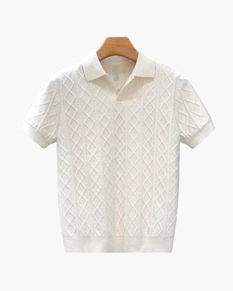 Additional view 04 of Men's Knit Textured Knit Polo in an available colour — Ardovena Cascais