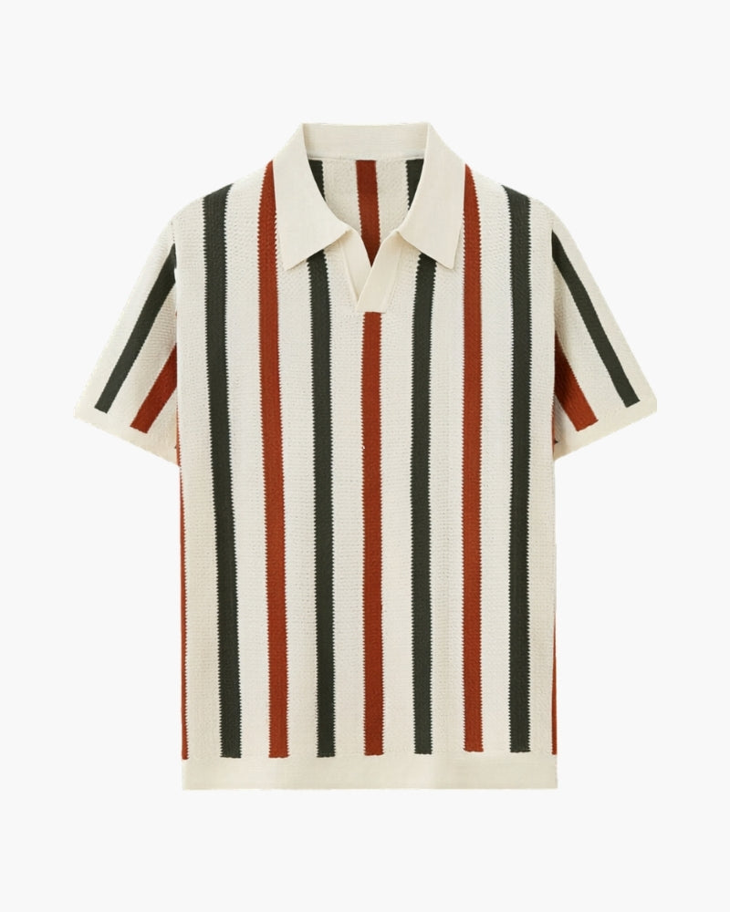 Men's Knit Striped Knit Polo in the colour shown — Ardovena Faro, main product view