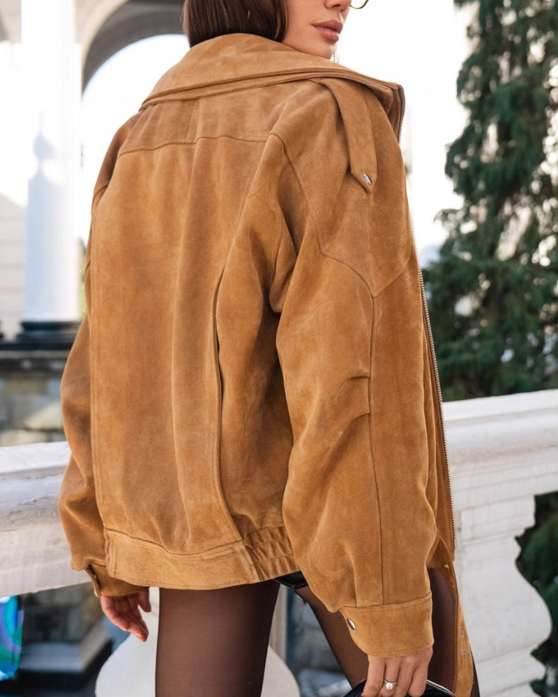 Additional view 05 of Women's Suede Suede Drape Jacket in an available colour — Ardovena Faro
