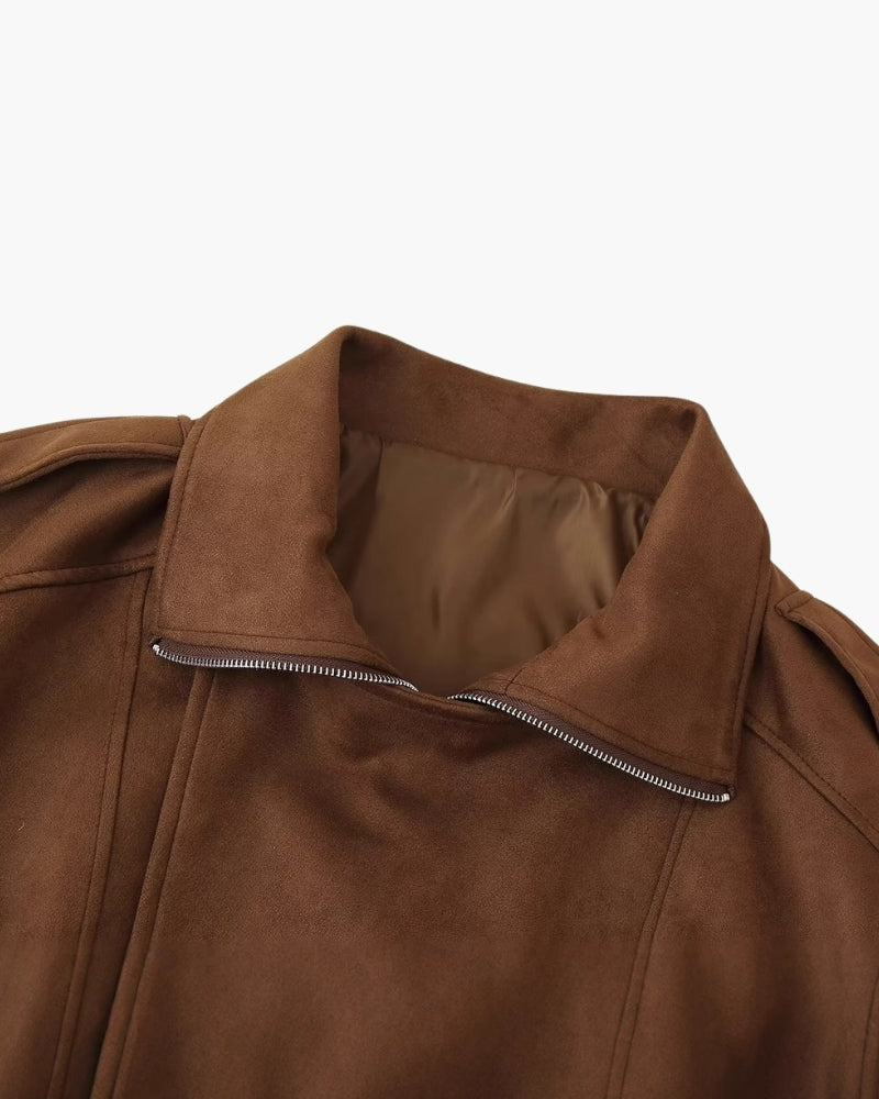 Additional view 09 of Women's Suede Suede Drape Jacket in an available colour — Ardovena Faro
