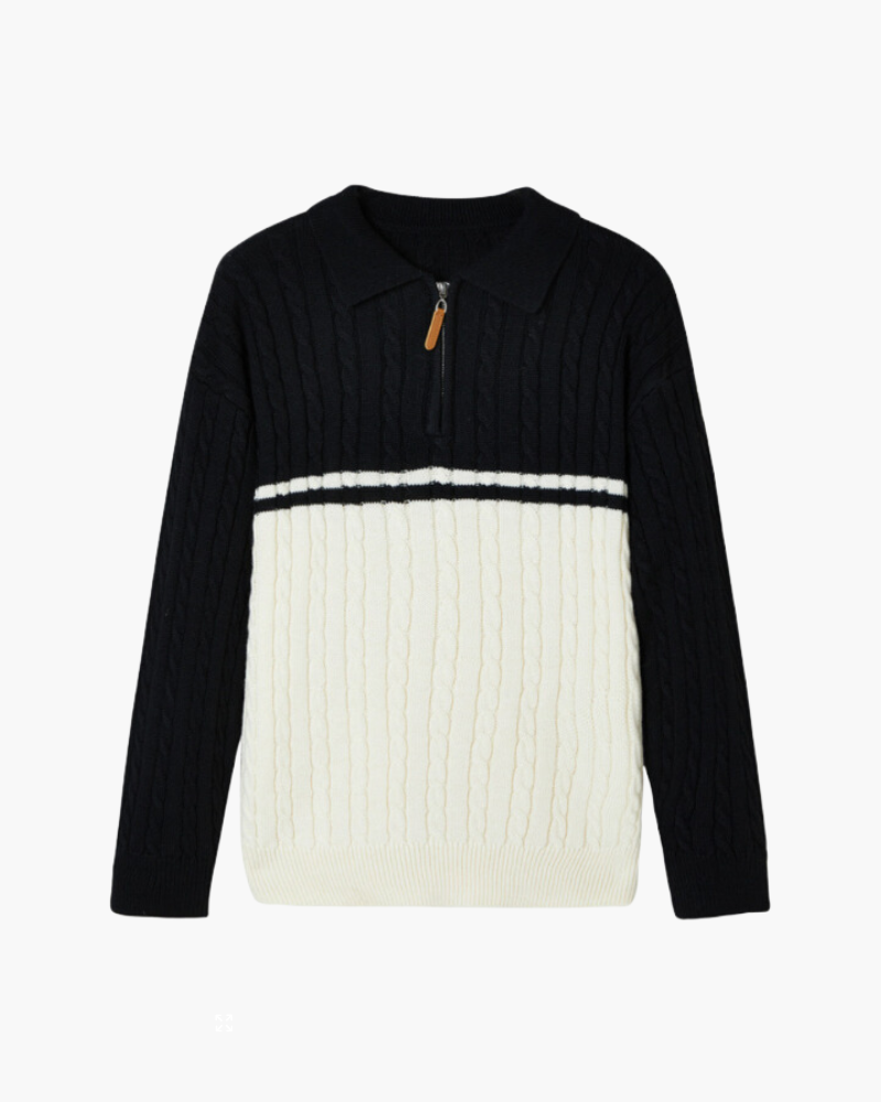 Additional view 06 of Men's Knit Wool Zip-up Sweater in an available colour — Ardovena Faro