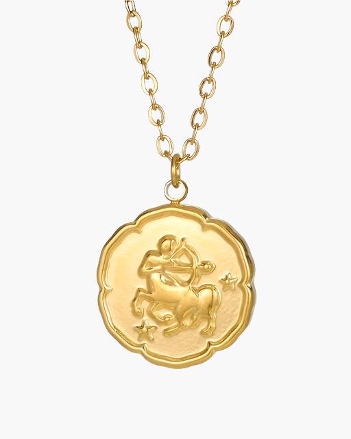 Additional view 05 of Men's Zodiac Necklace in Gold — Ardovena Faro