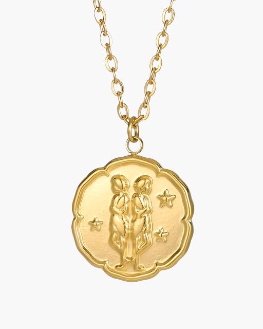Additional view 06 of Men's Zodiac Necklace in Gold — Ardovena Faro