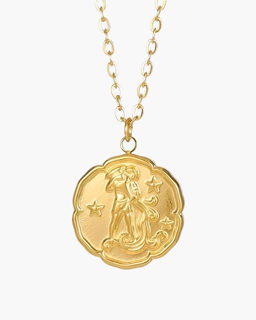 Additional view 07 of Men's Zodiac Necklace in Gold — Ardovena Faro