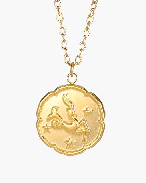 Additional view 08 of Men's Zodiac Necklace in Gold — Ardovena Faro