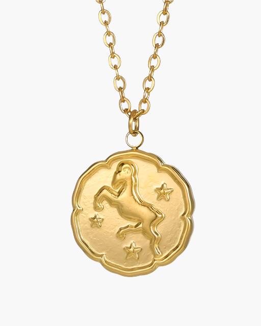 Additional view 11 of Men's Zodiac Necklace in Gold — Ardovena Faro
