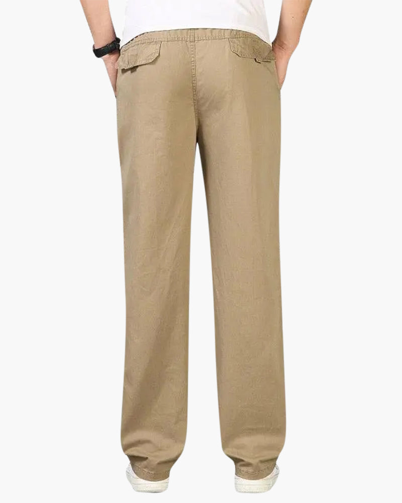 Close-up of material and construction details on men's Cotton Trousers — Ardovena Girona
