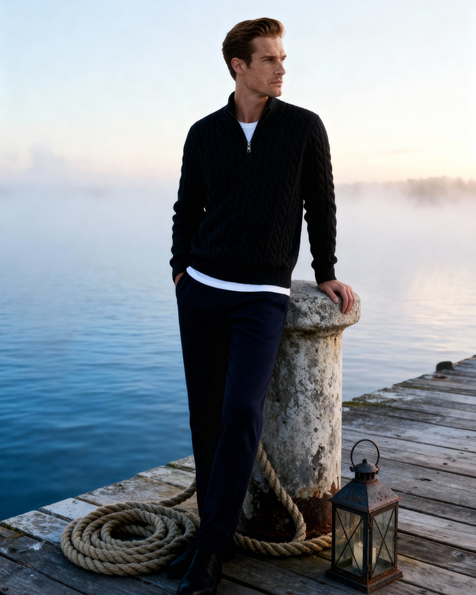 Additional view 10 of Men's Knit Half-zip Sweater in an available colour — Ardovena Girona