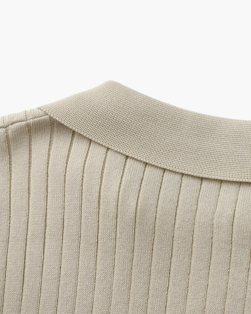 Additional view 07 of Men's Knit Knit Ribbed Polo in an available colour — Ardovena Girona