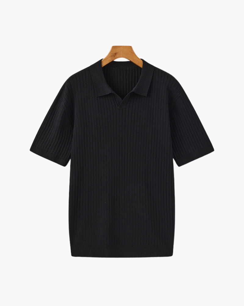 Additional view 09 of Men's Knit Knit Ribbed Polo in an available colour — Ardovena Girona