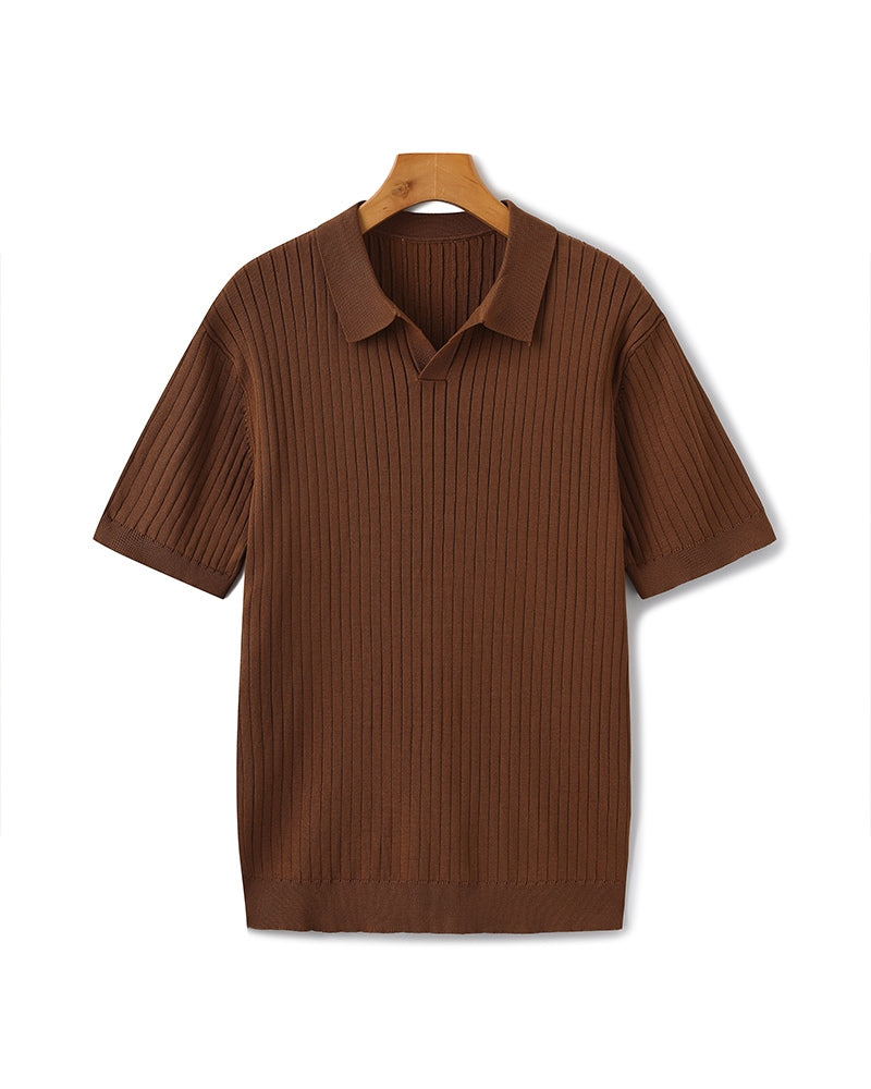 Additional view 12 of Men's Knit Knit Ribbed Polo in an available colour — Ardovena Girona