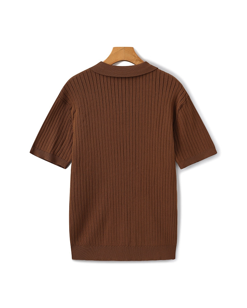 Additional view 13 of Men's Knit Knit Ribbed Polo in an available colour — Ardovena Girona