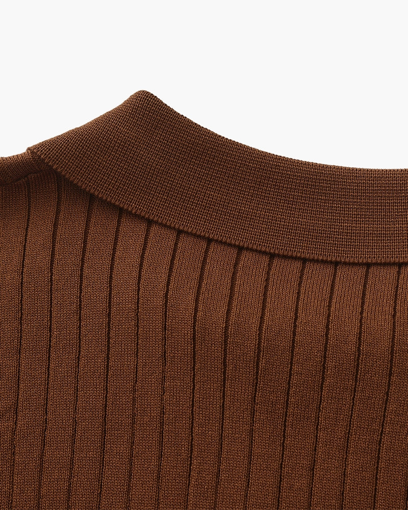 Additional view 15 of Men's Knit Knit Ribbed Polo in an available colour — Ardovena Girona