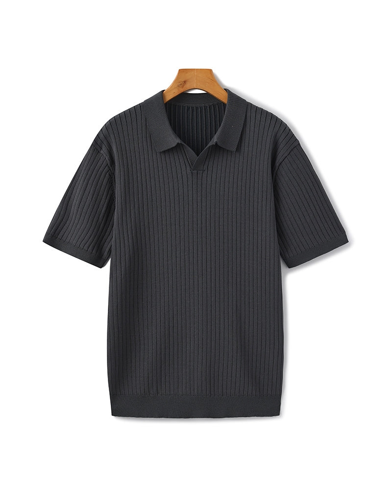 Additional view 17 of Men's Knit Knit Ribbed Polo in an available colour — Ardovena Girona