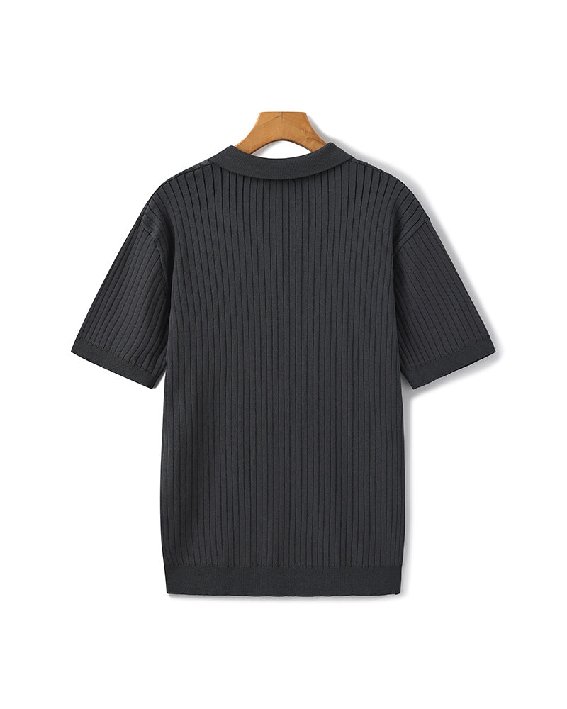 Additional view 18 of Men's Knit Knit Ribbed Polo in an available colour — Ardovena Girona