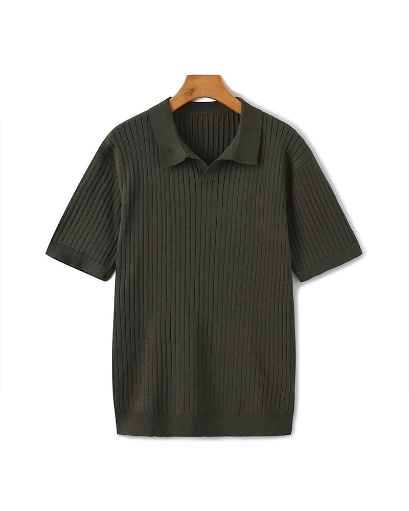 Additional view 19 of Men's Knit Knit Ribbed Polo in an available colour — Ardovena Girona
