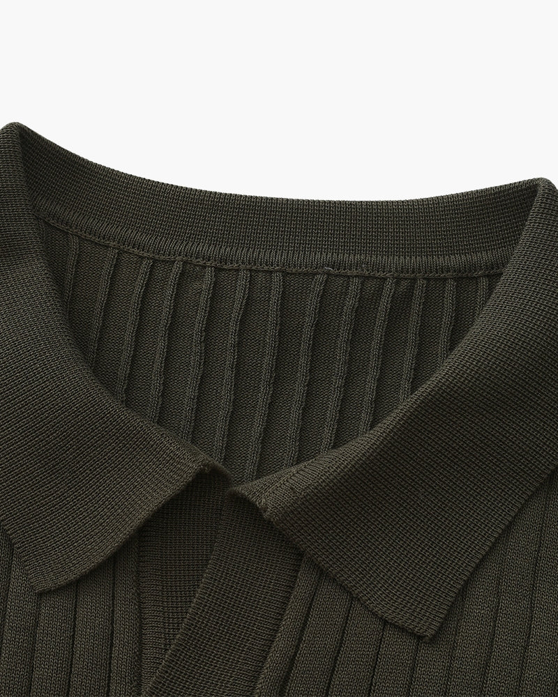 Additional view 22 of Men's Knit Knit Ribbed Polo in an available colour — Ardovena Girona
