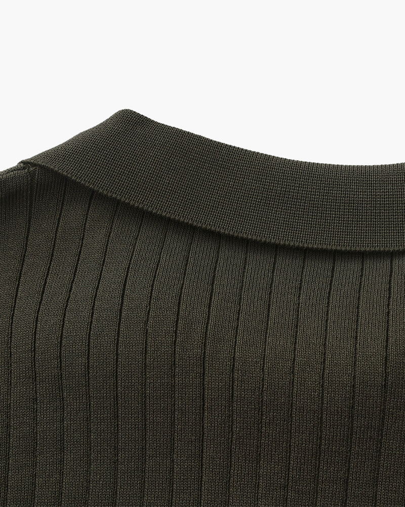 Additional view 23 of Men's Knit Knit Ribbed Polo in an available colour — Ardovena Girona