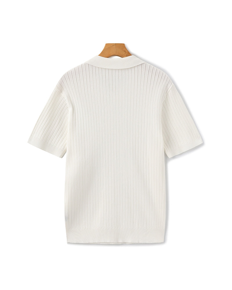 Additional view 26 of Men's Knit Knit Ribbed Polo in an available colour — Ardovena Girona
