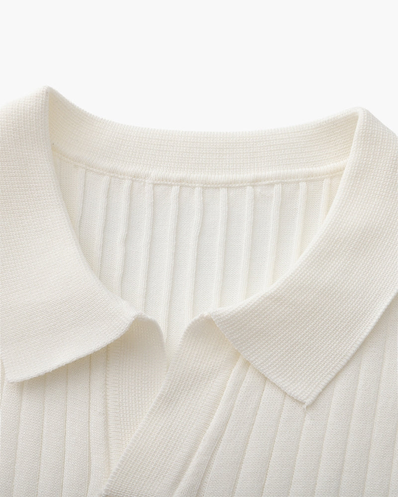 Additional view 27 of Men's Knit Knit Ribbed Polo in an available colour — Ardovena Girona