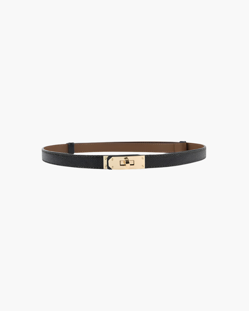 Close-up of material and construction details on women's Leather Belt — Ardovena Girona