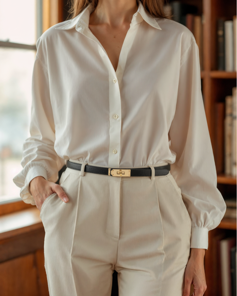Additional view 04 of Women's Leather Leather Belt in an available colour — Ardovena Girona