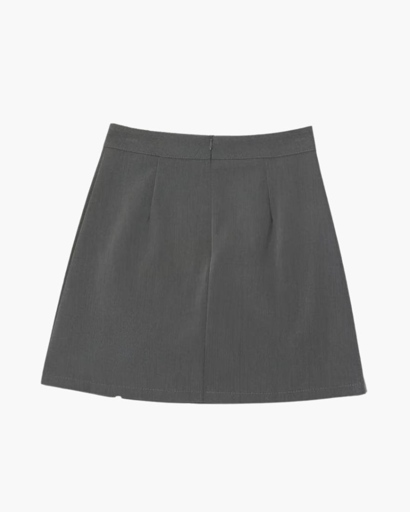 Close-up of material and construction details on women's Straight Mini Skirt — Ardovena Girona