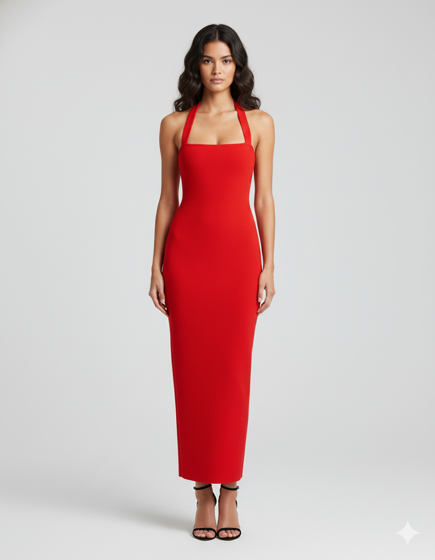 Women's Halter-Neck Maxi Dress in an available colour — Ardovena Lucca, main product view
