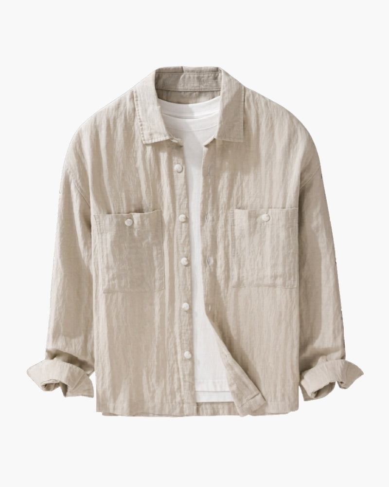 Men's Linen-Blend Overshirt in an available colour — Ardovena Lucca, main product view