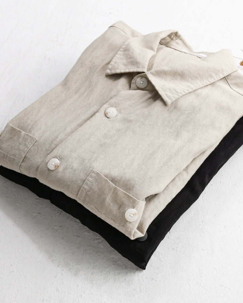 Additional view 06 of Men's Linen-Blend Overshirt in an available colour — Ardovena Lucca