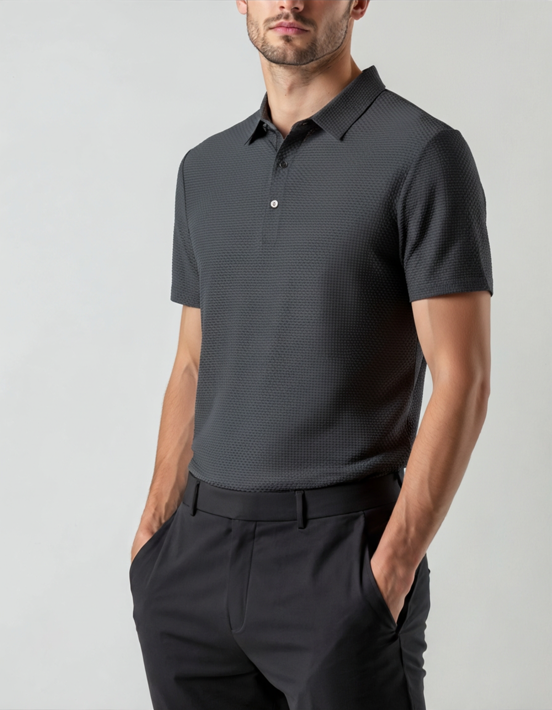 Men's Satin Silk Polo Anti-wrinkle in an available colour — Ardovena Lucca, main product view