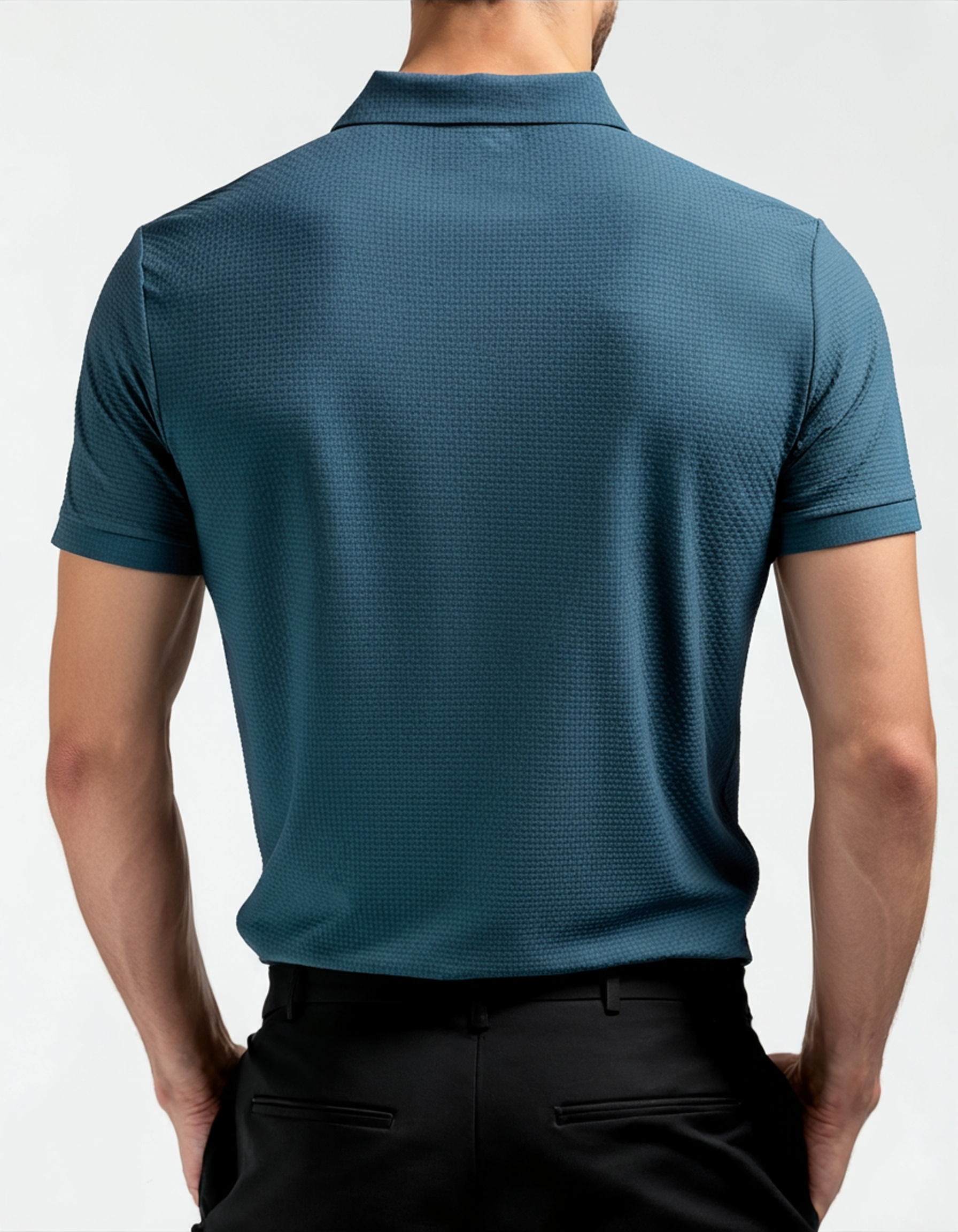 Additional view 06 of Men's Satin Silk Polo Anti-wrinkle in an available colour — Ardovena Lucca